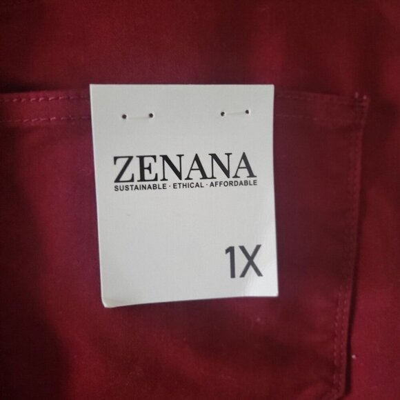 Zenana Womens Burgundy Skinny Jeans 1X - Sustainable & Ethical - Picture 7 of 9